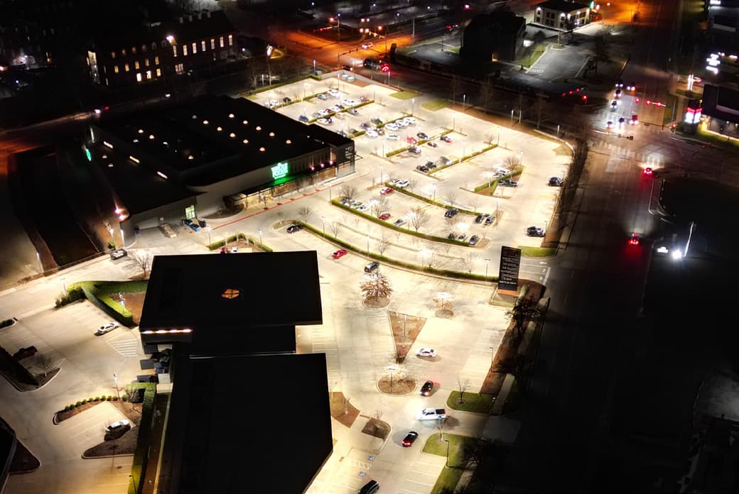 Washington Prime Parking Lot LED Retrofit, after